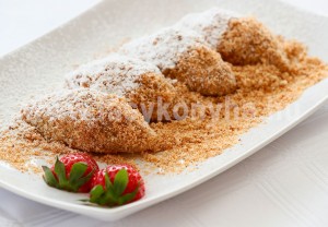 desszert Eperlekvárral töltött derelye