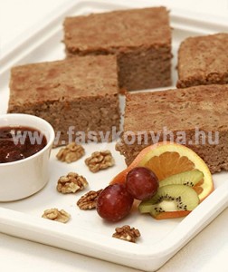 desszert Diós rizsfelfújt eperdzsemmel