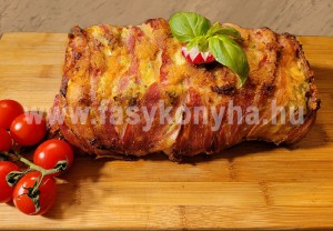 foetel Baconbe sült bazsalikomos brokkolis csirkemell