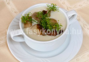 leves Erdei gombakrémleves kaprosan