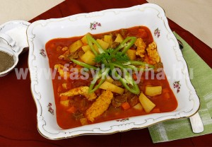 leves Magyar racka gulyásleves galuskával